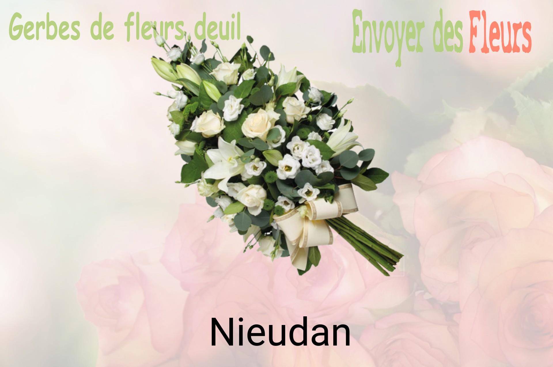Gerbe de fleurs de deuil livrée à Nieudan